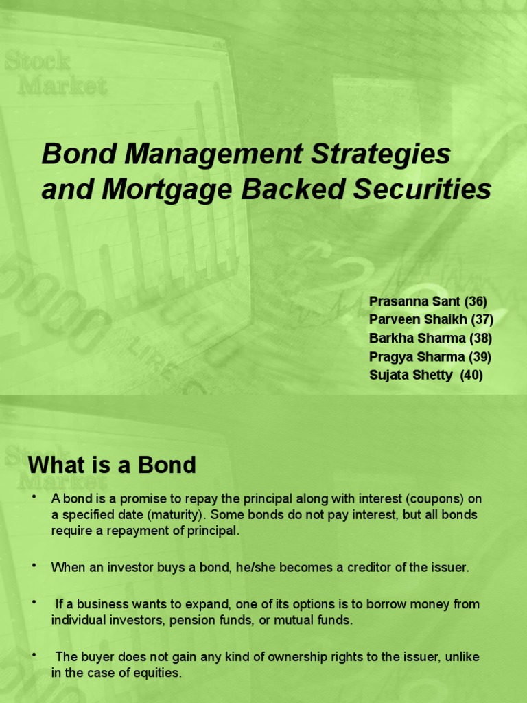 Finance Bond Strategies PDF Mortgage Backed Security Bonds (Finance)