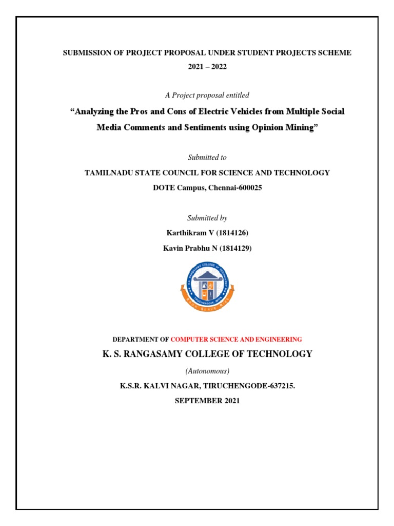 TNSCST Student Project Proposal 2021 | PDF | Social Media | Popular ...