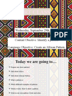 Art Class - African Patterns - Wednesday September 29th