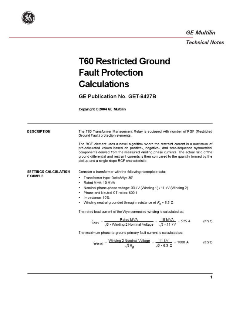 Ground Fault Current | PDF | Transformer | Electric Power