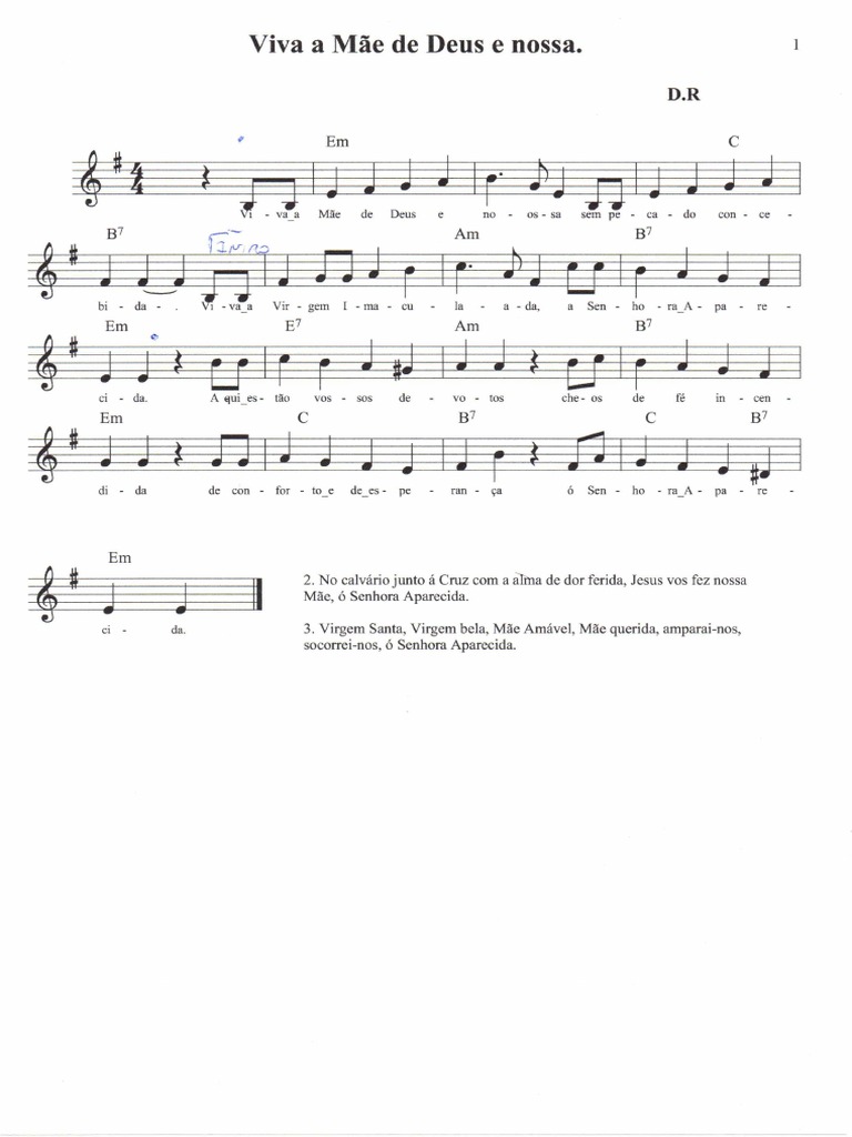 Viva Mãe de Deus e Nossa Partitura | PDF