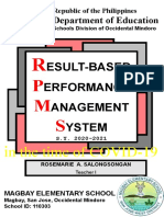 Esult-Based Erformance Anagement Ystem: Department of Education