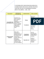 Cuadro de Variables