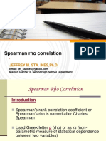 Calculate Spearman's Rho Correlation Coefficient