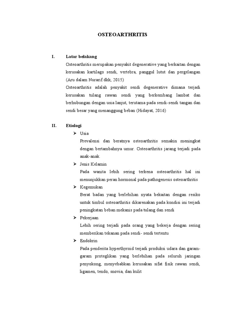 Lp Osteoarthritis Pdf