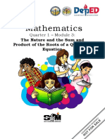 MATH9 - Q1 - M3 - The Nature and The Sum and Product of The Roots of A Quadratic Equation