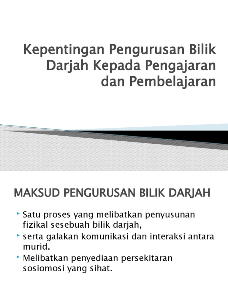 Sebab Pengurusan Bilik Darjah