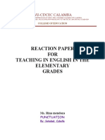 Reaction Paper FOR Teaching in English in The Elementary Grades