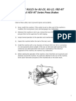 Safety Rules For Rg-Ex, RG-LD, FBD-NT and HDS-NT Series Press Brakes