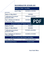 Counselling Schedule