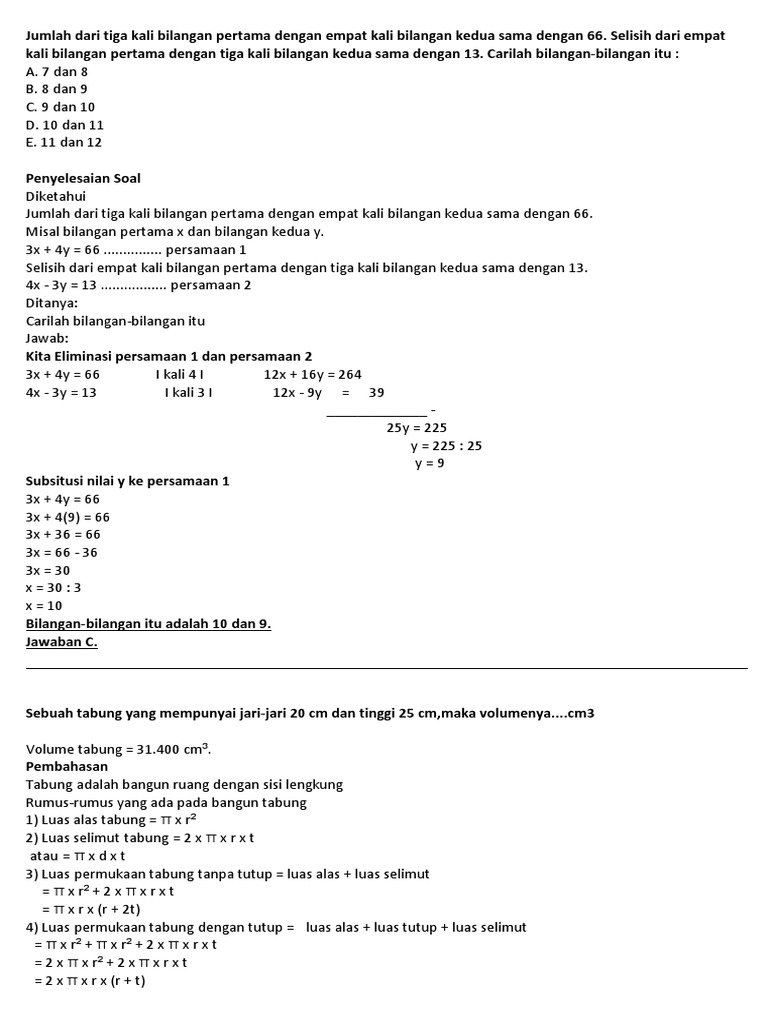 Soal Hitungan 2 | PDF
