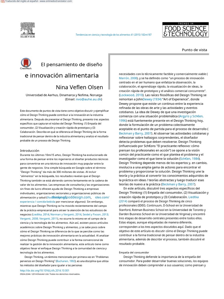 Design Thinking en Innovación Alimentaria | PDF | Innovación | Marketing