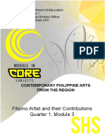Filipino Artist and Their Contributions Quarter 1, Module 3: Contemporary Philippine Arts From The Region