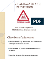 Chemical Hazard and Prevention: Fire & Safety Department SMBB Institute of Trauma Karachi