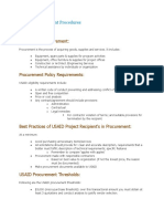 USAID Procurement Guidelines