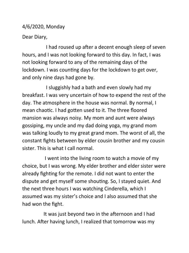 Diary Entry PDF