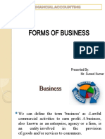 Forms of Business: Presented By: Mr. Suneel Kumar