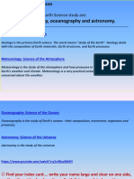 The Four Basic Areas of Earth Science Study Are