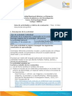 Guía de Actividades y Rúbrica de Evaluación - Unidad 3 - Fase 4 - Vídeo Documental Etnográfico