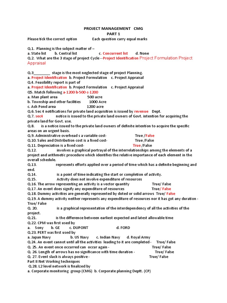 Project Management Exam Questions and Answers | PDF | Power (Physics)