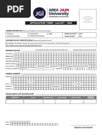 Application Form - Aju Cet - 2021: Course Applied For