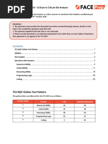 TCS NQT Preparation Material