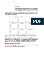 The Tows Matrix: Strategic Options Using TOWS