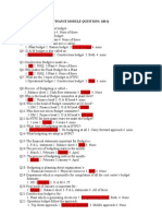 Finance Module Questions