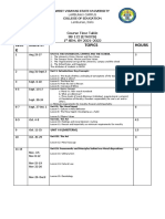 WEE K Month Topics Hours: Course Time Table SS 112 (ETHICS) 1 SEM. SY 2021-2022