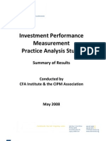 Investment Performance Measurement Practice Analysis Study: Summary of Results