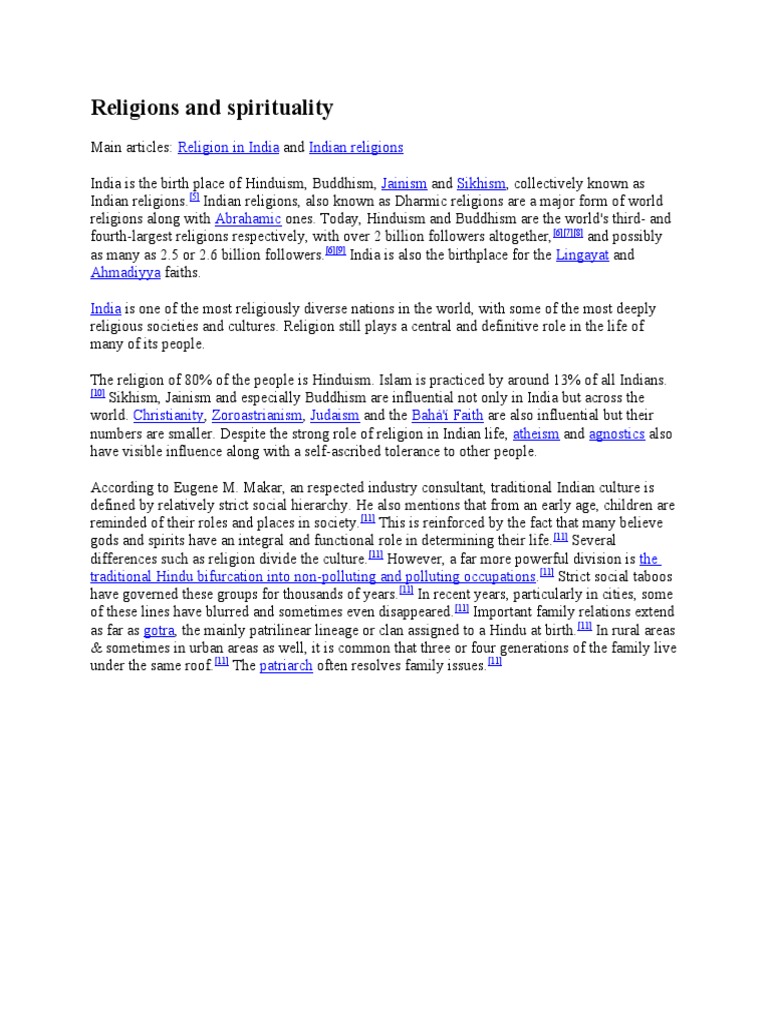 Religions of India: Diversity and Influence | PDF | Politics | Religion ...