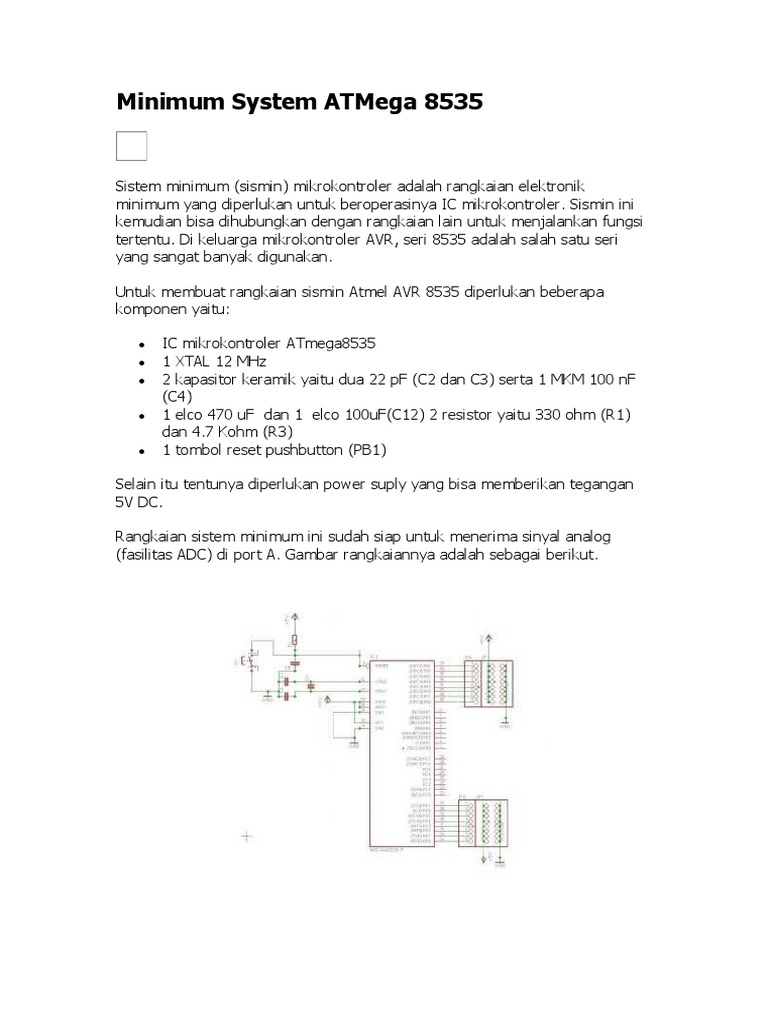 Sistem Minimum Mikrokontroler ATMega 8535 | PDF | Komputer | Teknologi ...