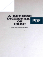 A Reverse Dictionary of Urdu