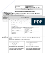 W1 Learning Area Grade Level Quarter Date Properties of Operations