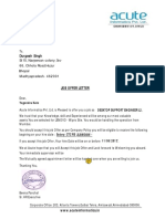 Job Offer Letter: Yogendra Kate