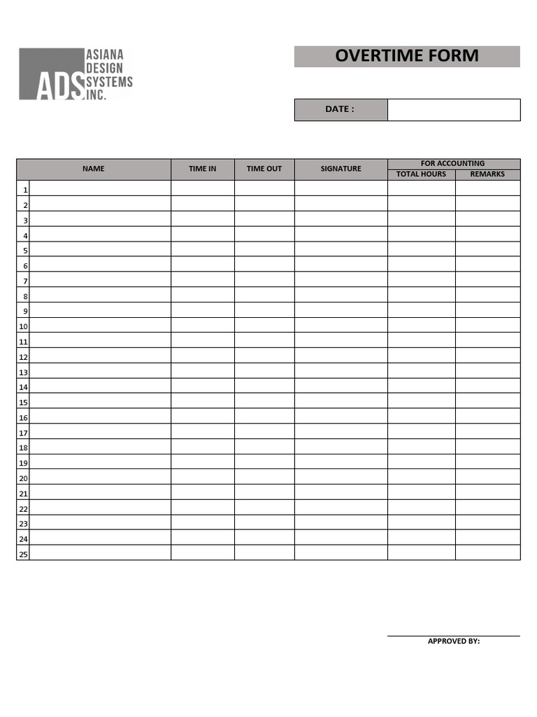 Ot Form | PDF