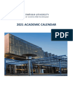 2021 Academic Calendar and Meeting Dates