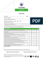 Cot-Rpms Teacher I-III Rating Sheet