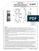 Technical Data: Recessed Paper Towel Dispenser and Waste Receptacle