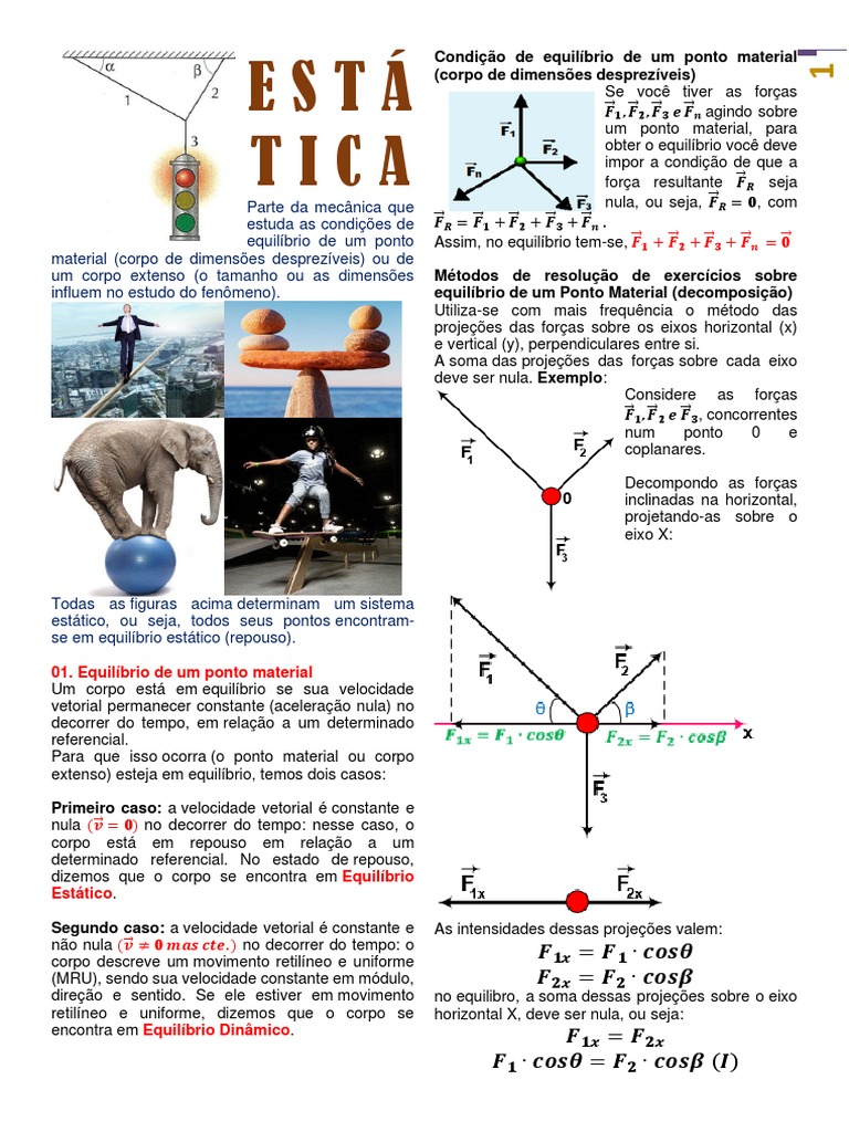 11 - Estática Do Ponto Material | Download grátis PDF | Física | Mecânica