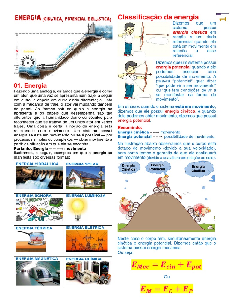 08 - Energia Mecânica - Cinética, Potencial e Elástica | PDF | Energia ...