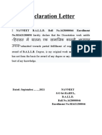 Declaration Letter for Dissertation on Torture in Custody