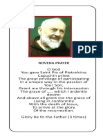 Padre Pio Prayer Card