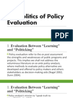 The Politics of Policy Evaluation