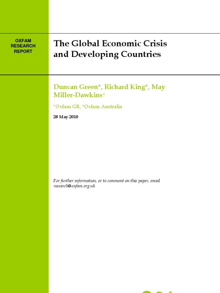 The Global Economic Crisis and Developing Countries | PDF | Poverty ...