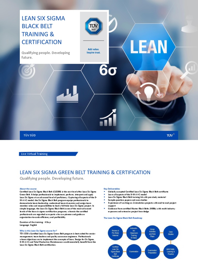 Lean Six Sigma Black Belt Certification | PDF | Six Sigma | Test ...