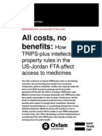 All Costs, No Benefits: How TRIPS Plus Intellectual Property Rules in The US-Jordan FTA Affect Access To Medicines