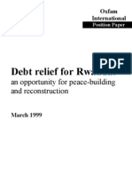 Debt Relief For Rwanda: An Opportunity For Peacebuilding and Reconstruction
