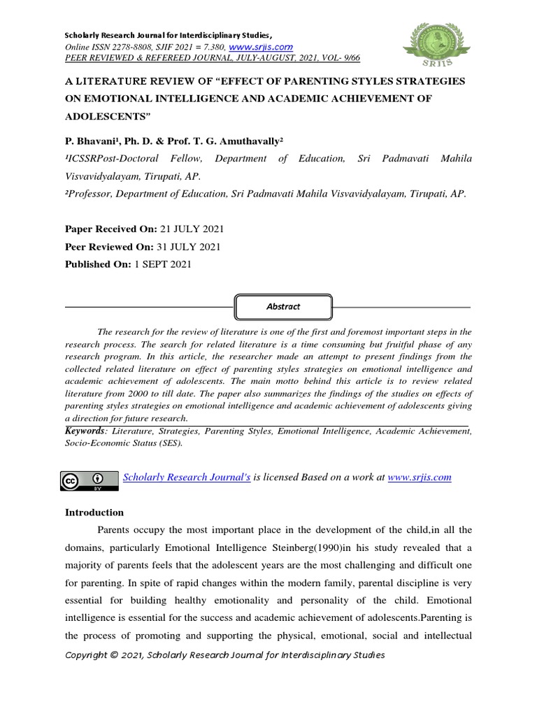Literature review on emotional intelligence and academic achievement image