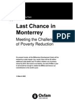 Last Chance in Monterrey: Meeting The Challenge of Poverty Reduction